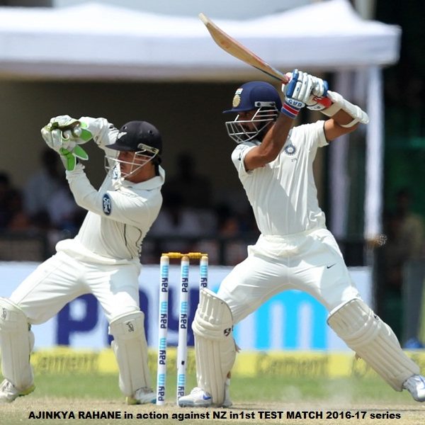 Ajinkya Rahane of India in action during day 4 of the first test match between India and New Zealand held at the Green Park stadium on the 25th September 2016.Photo by: Prashant Bhoot/ BCCI/ SPORTZPICS